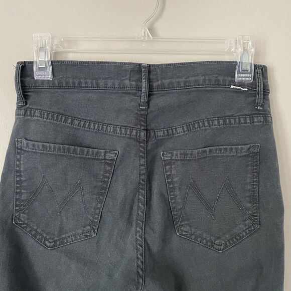 Mother Size 26 The Insider Crop Step Fray Jeans Faded Black 25” Inseam - Picture 6 of 10